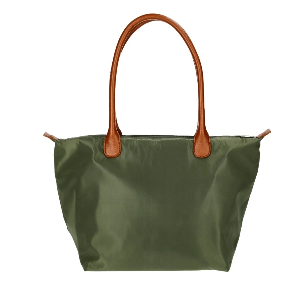 NWT No Boundaries Olive Green Tote Bag | Large Nylon Shoulder Bag Zip Closure